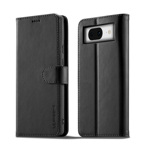 

For Google Pixel 7a LC.IMEEKE Calf Texture Horizontal Flip Leather Phone Case(Black)
