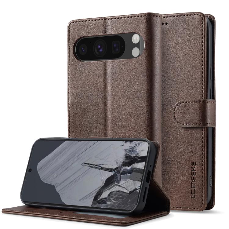 

For Google Pixel 10 Pro XL LC.IMEEKE Calf Texture Flip Leather Phone Case(Brown)