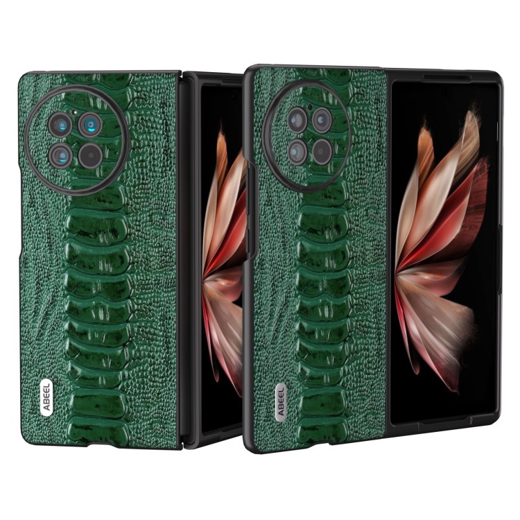 

For vivo X Fold2 Genuine Leather Weilai Series Phone Case(Green)