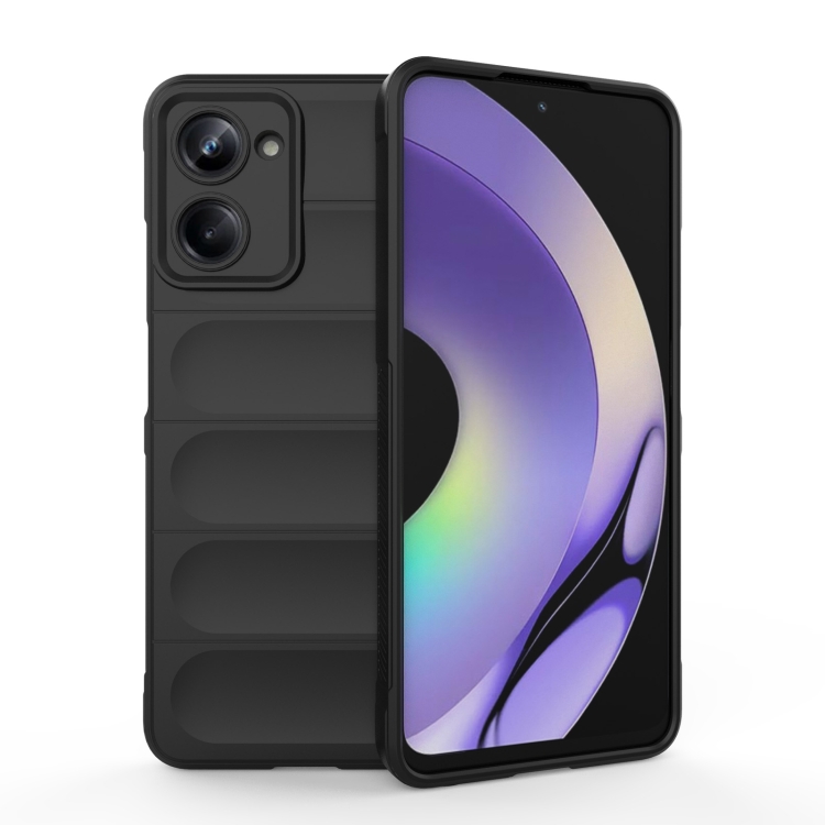

For Realme 10 Pro 5G Magic Shield TPU + Flannel Phone Case(Black)