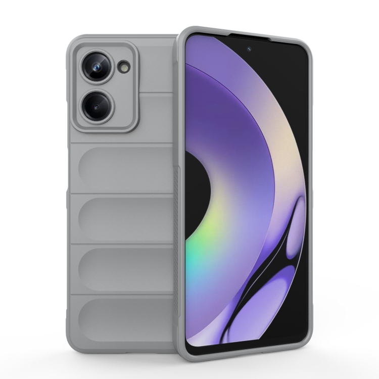 

For Realme 10 Pro 5G Magic Shield TPU + Flannel Phone Case(Grey)