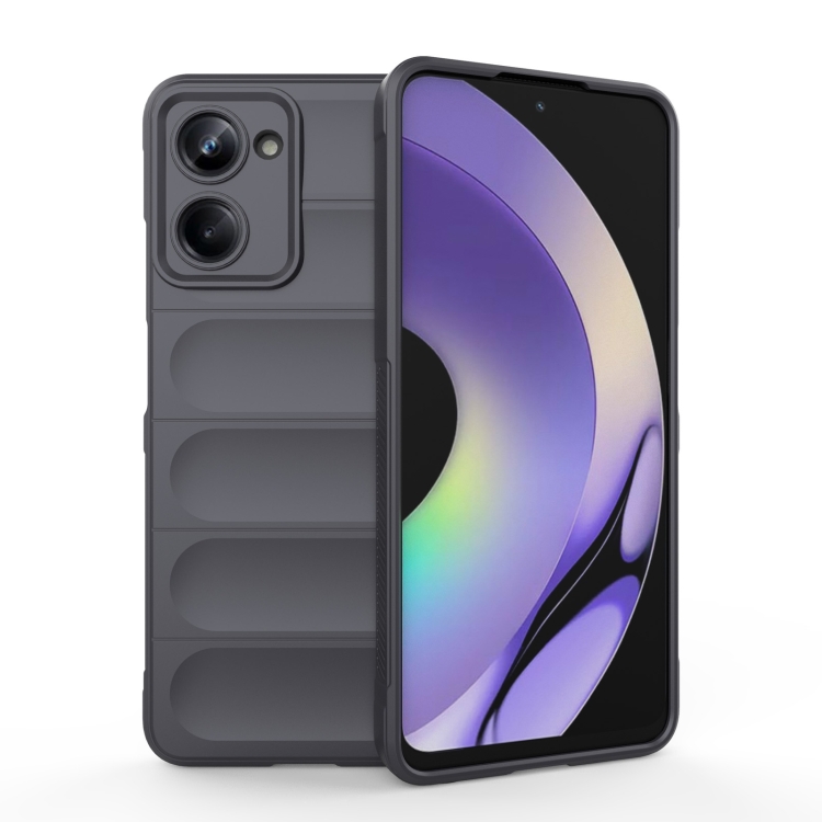 

For Realme 10 Pro 5G Magic Shield TPU + Flannel Phone Case(Dark Grey)
