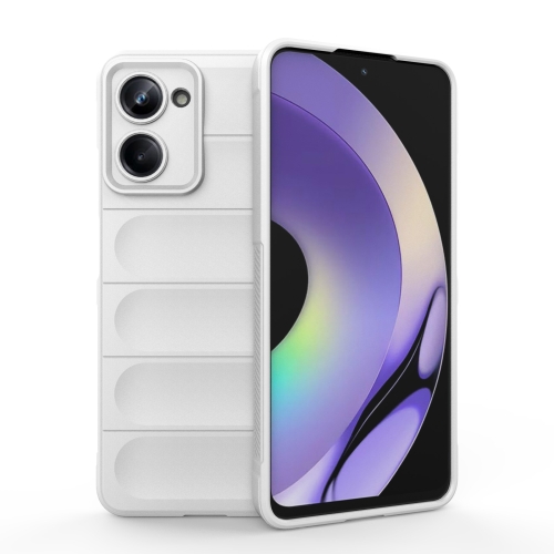 For Realme 10 Pro 5G Magic Shield TPU + Flannel Phone Case(White)