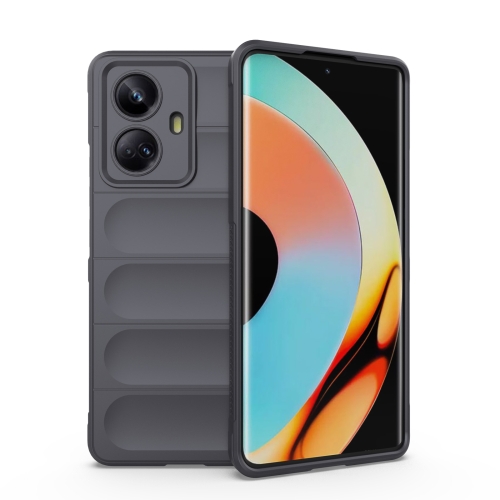

For Realme 10 Pro+ 5G Magic Shield TPU + Flannel Phone Case(Dark Grey)