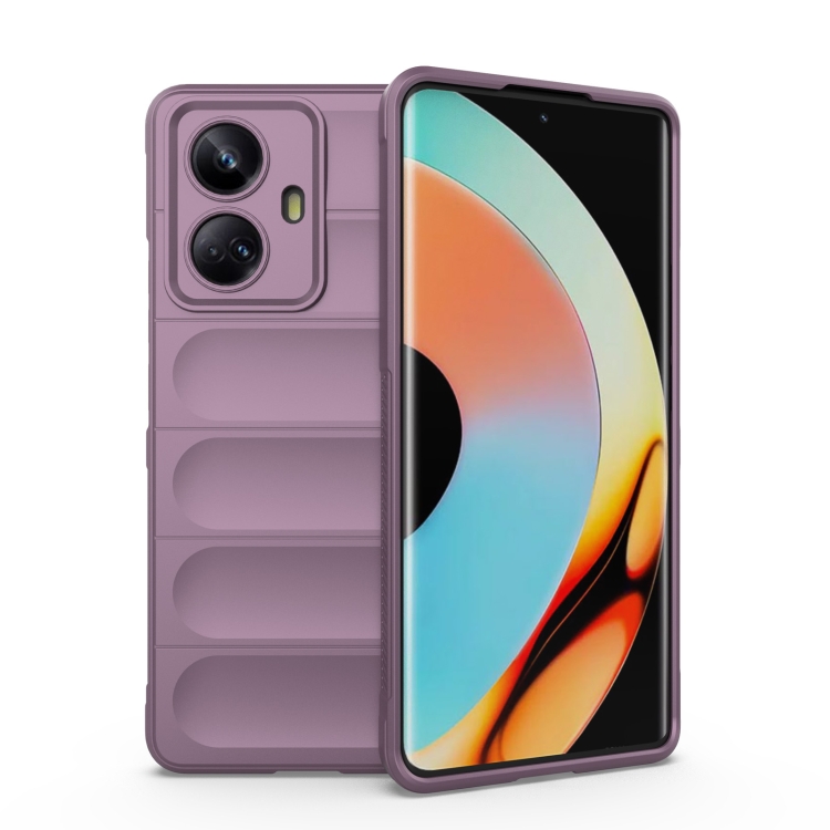 

For Realme 10 Pro+ 5G Magic Shield TPU + Flannel Phone Case(Purple)