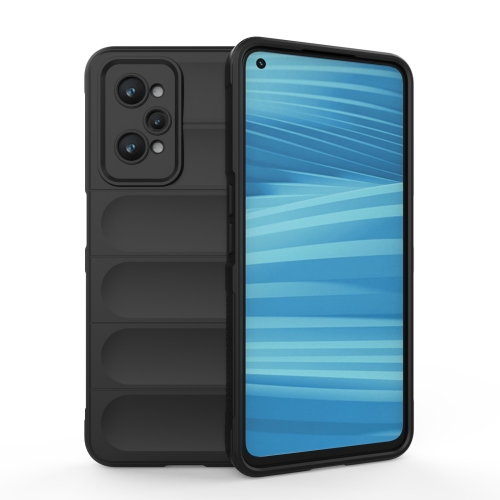 

For Realme GT2 Magic Shield TPU + Flannel Phone Case(Black)