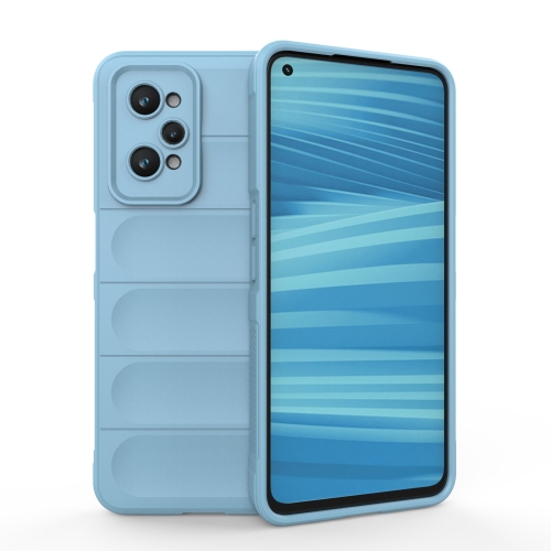 

For Realme GT2 Magic Shield TPU + Flannel Phone Case(Light Blue)