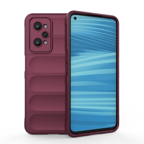 

For Realme GT2 Magic Shield TPU + Flannel Phone Case(Wine Red)