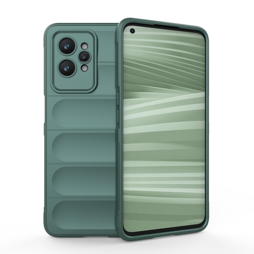 

For Realme GT2 Pro Magic Shield TPU + Flannel Phone Case(Dark Green)