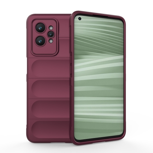 

For Realme GT2 Pro Magic Shield TPU + Flannel Phone Case(Wine Red)