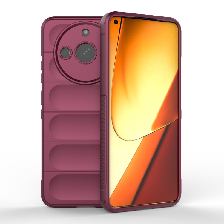 

For Realme 11 5G Magic Shield TPU + Flannel Phone Case(Wine Red)