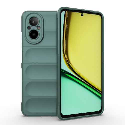 

For Realme C67 4G Global Magic Shield TPU + Flannel Phone Case(Dark Green)