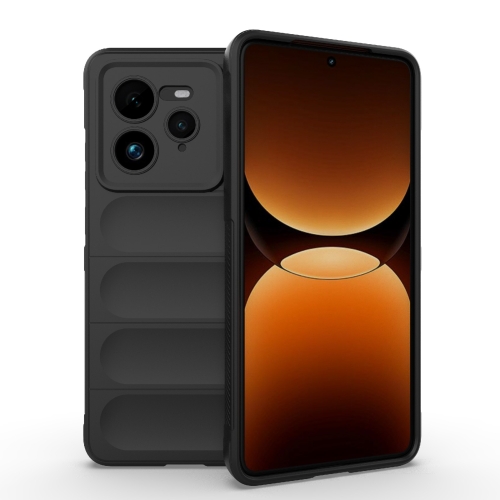 

For Realme GT 7 Pro 5G Magic Shield TPU + Flannel Phone Case(Black)