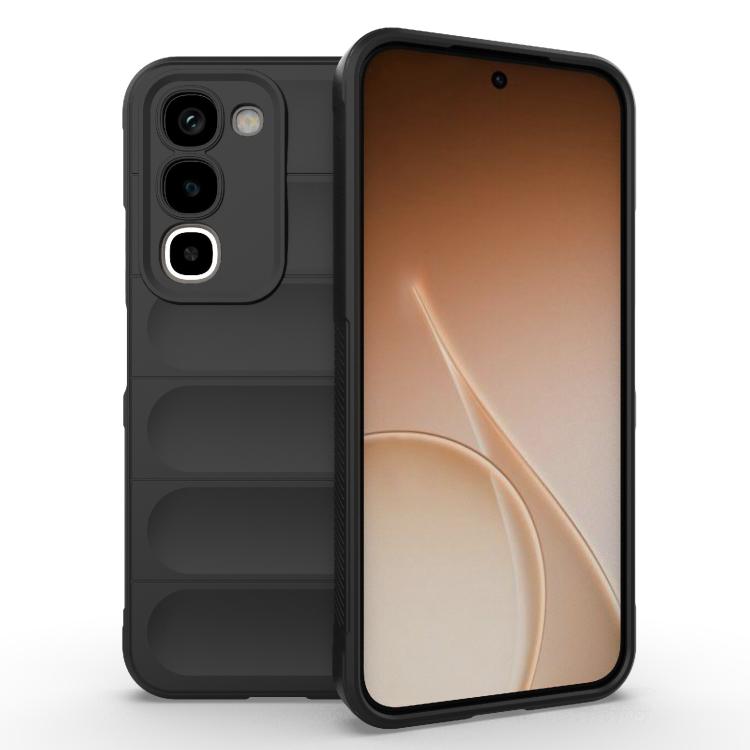 For Realme P4R 5G India Magic Shield TPU + Flannel Phone Case(Black)