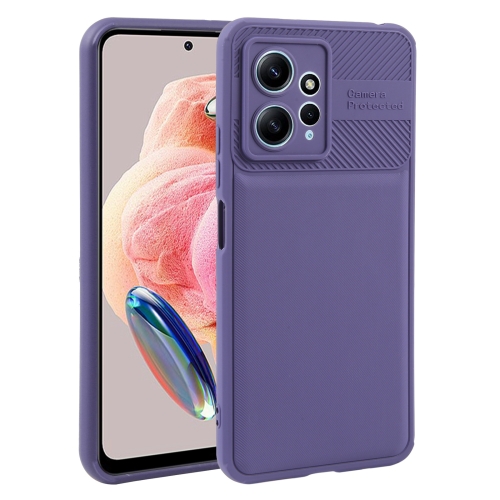 

For Xiaomi Redmi Note 9S Twill Texture TPU Shockproof Phone Case(Purple)