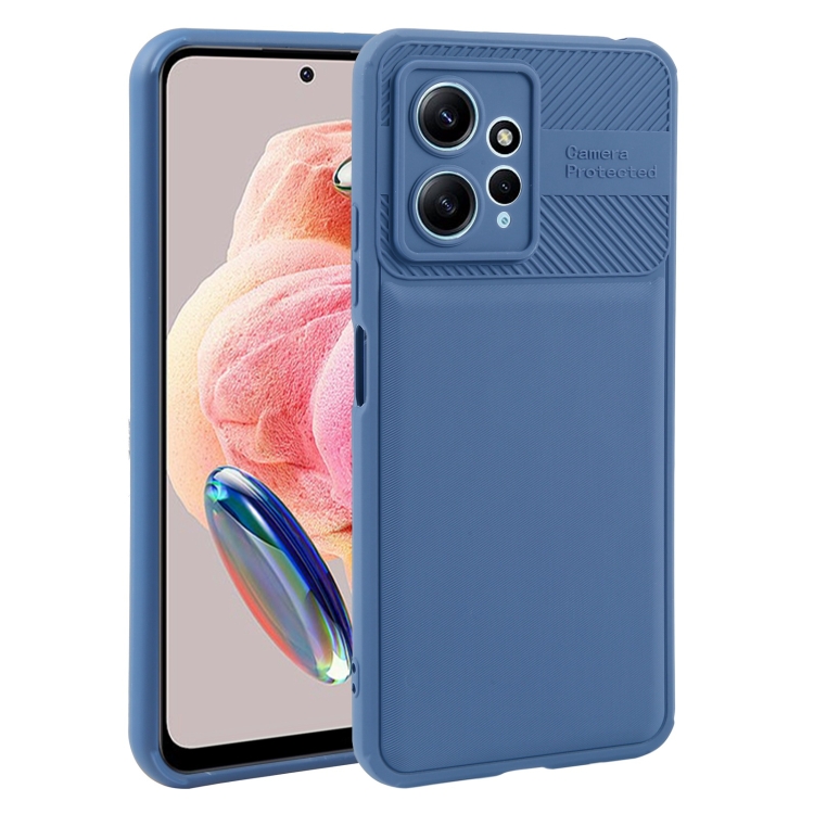 

For Xiaomi Redmi Note 10 Twill Texture TPU Shockproof Phone Case(Blue)
