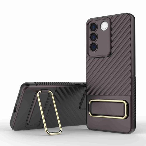

For vivo S16e 5G Wavy Textured Phone Case (Brown)