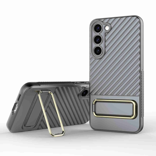 

For Samsung Galaxy S23+ 5G Wavy Textured Phone Case (Grey)