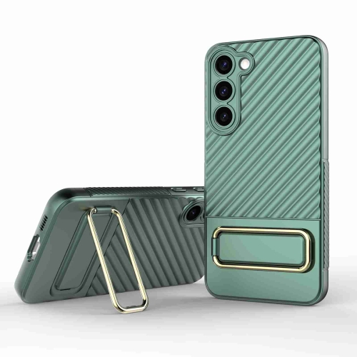 

For Samsung Galaxy S23+ 5G Wavy Textured Phone Case (Green)