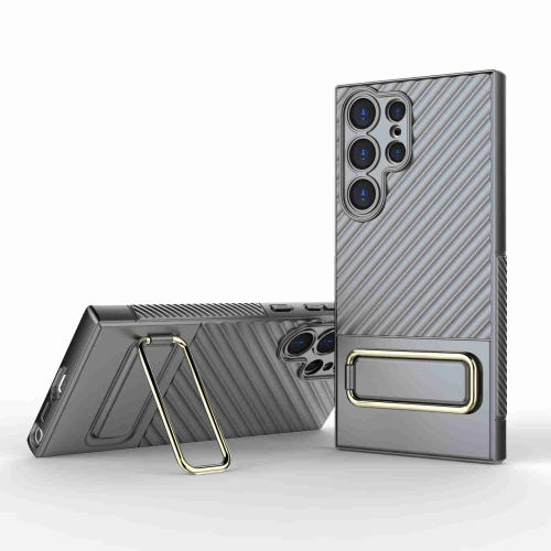 

For Samsung Galaxy S23 Ultra 5G Wavy Textured Phone Case (Grey)