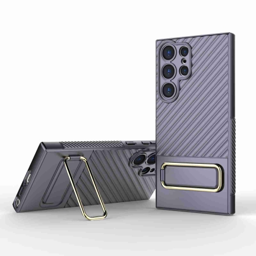 

For Samsung Galaxy S23 Ultra 5G Wavy Textured Phone Case (Purple)