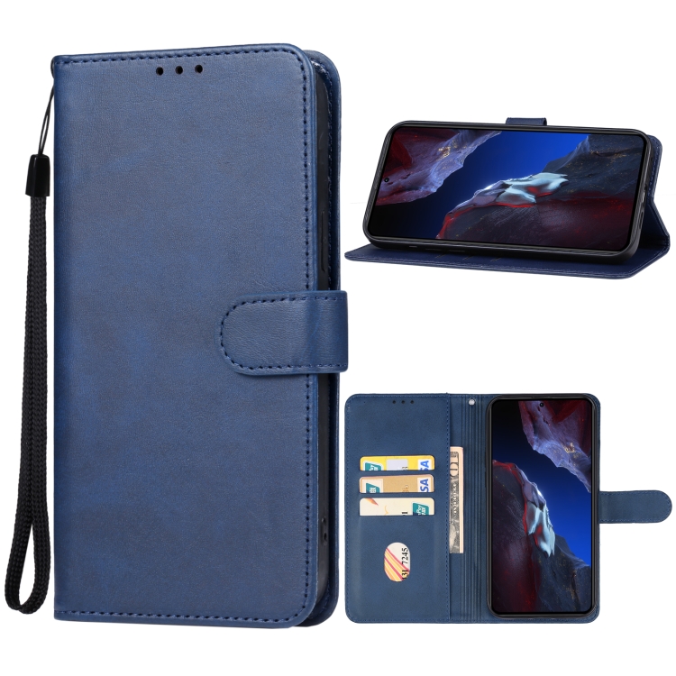 

For Xiaomi Poco F5 Pro Leather Phone Case(Blue)
