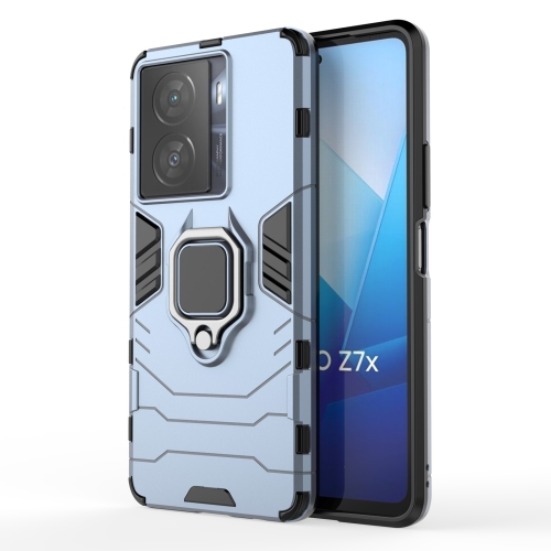 

For vivo iQOO Z7x 5G Magnetic Ring Holder PC + TPU Phone Case(Navy Blue)