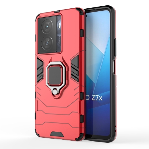 

For vivo iQOO Z7x 5G Magnetic Ring Holder PC + TPU Phone Case(Red)
