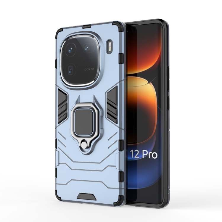 

For vivo iQOO 12 Pro 5G Magnetic Ring Holder PC + TPU Phone Case(Navy Blue)