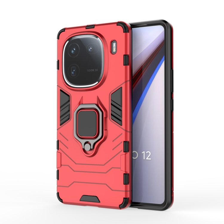 

For vivo iQOO 12 5G Magnetic Ring Holder PC + TPU Phone Case(Red)