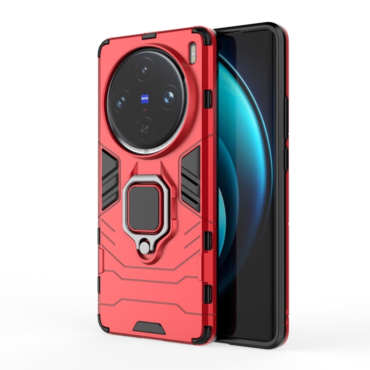 

For vivo X100 Pro 5G Magnetic Ring Holder PC + TPU Phone Case(Red)
