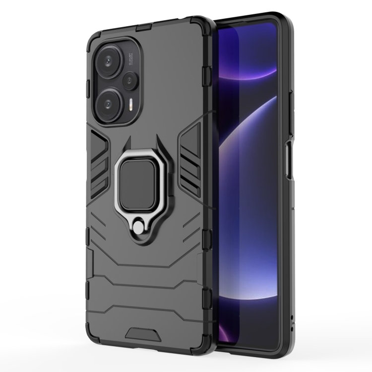 

For Xiaomi Redmi Note 12 Turbo Magnetic Ring Holder PC + TPU Phone Case(Black)