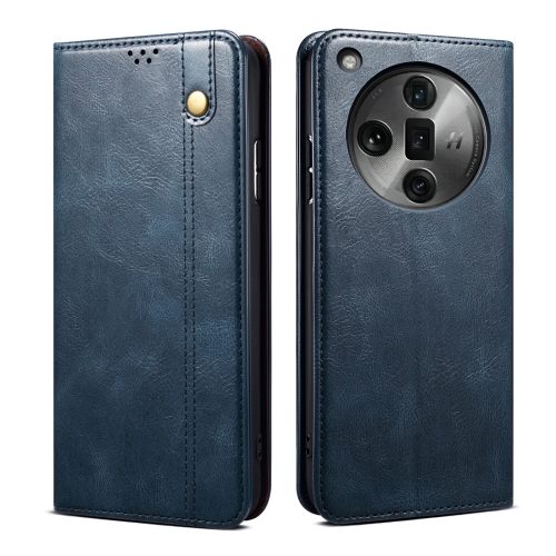 

For OPPO Find X7 Pro/Find X7 Ultra Oil Wax Crazy Horse Texture Leather Phone Case(Blue)