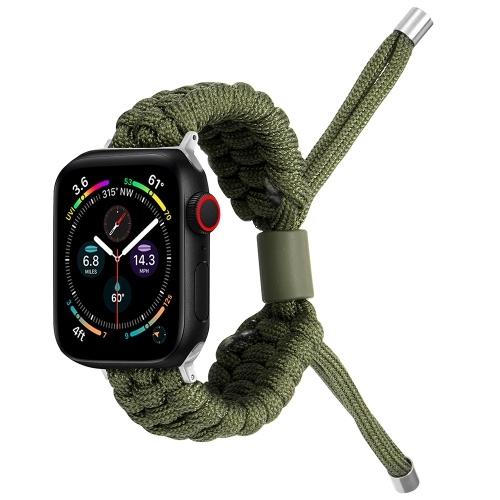 

Stretch Plain Silicone Bean Watch Band For Apple Watch SE 2022 44mm(Army Green)