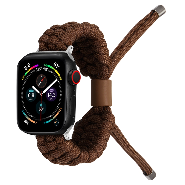 

Stretch Plain Silicone Bean Watch Band For Apple Watch 5 40mm(Coffee Brown)
