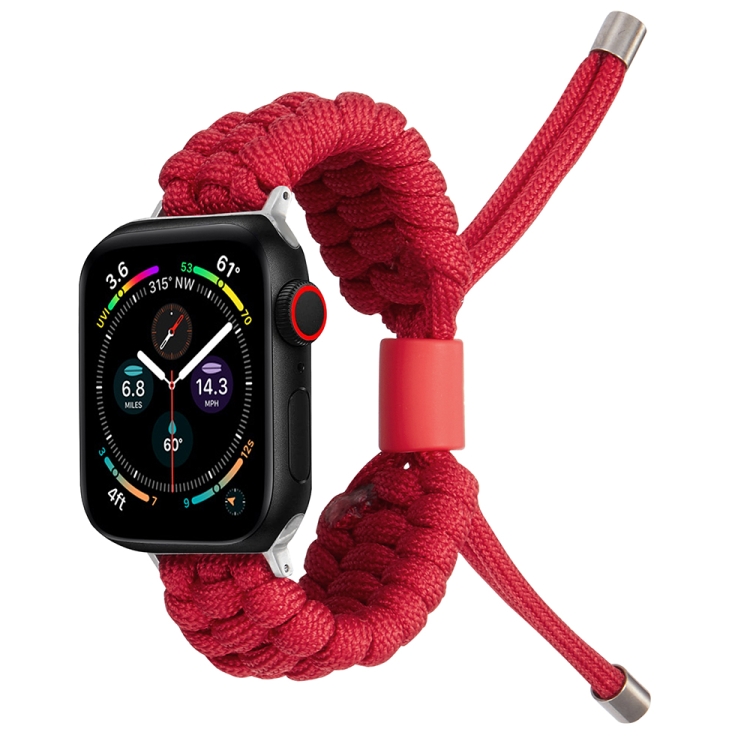

Stretch Plain Silicone Bean Watch Band For Apple Watch 3 42mm(Red)