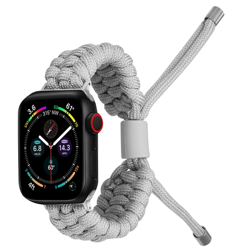 Stretch Plain Silicone Bean Watch Band For Apple Watch 2 38mm Grey White