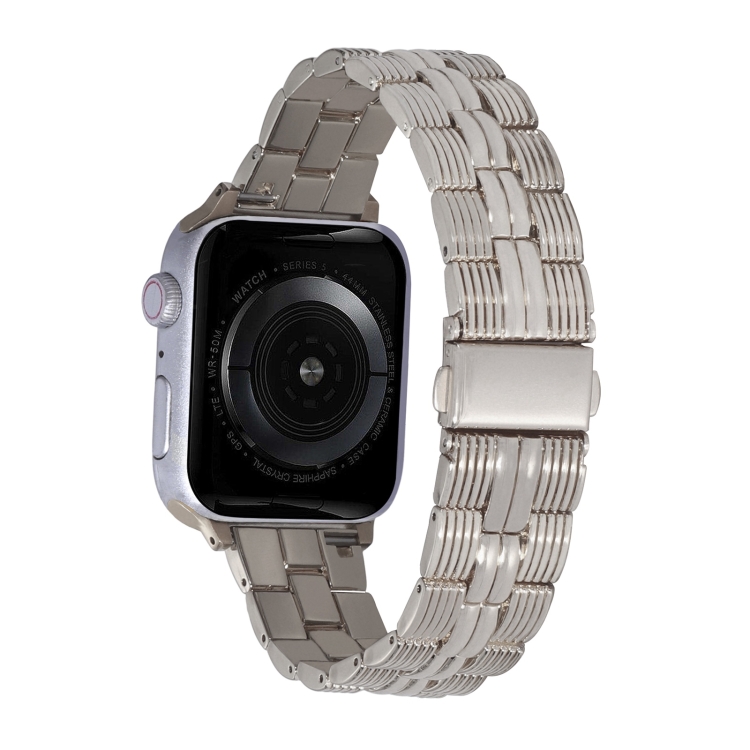 Apple Watch 2 42mm用3ビーズストライプメタル時計バンド(スターライト)