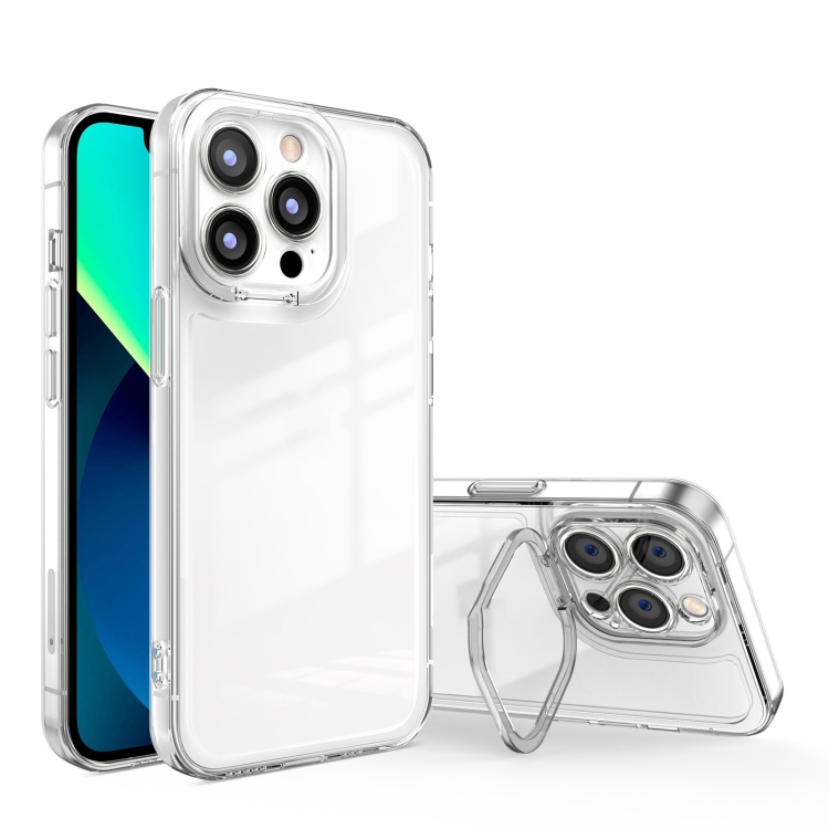 

For iPhone XS / X Transparent Invisible Bracket Shockproof Phone Case(Transparent)