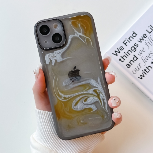 

For iPhone 13 Oil Painting Electroplating TPU Phone Case(Grey)