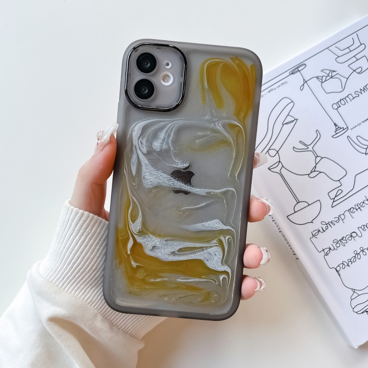 

For iPhone 11 Oil Painting Electroplating TPU Phone Case(Grey)