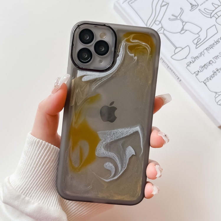

For iPhone 11 Pro Oil Painting Electroplating TPU Phone Case(Grey)