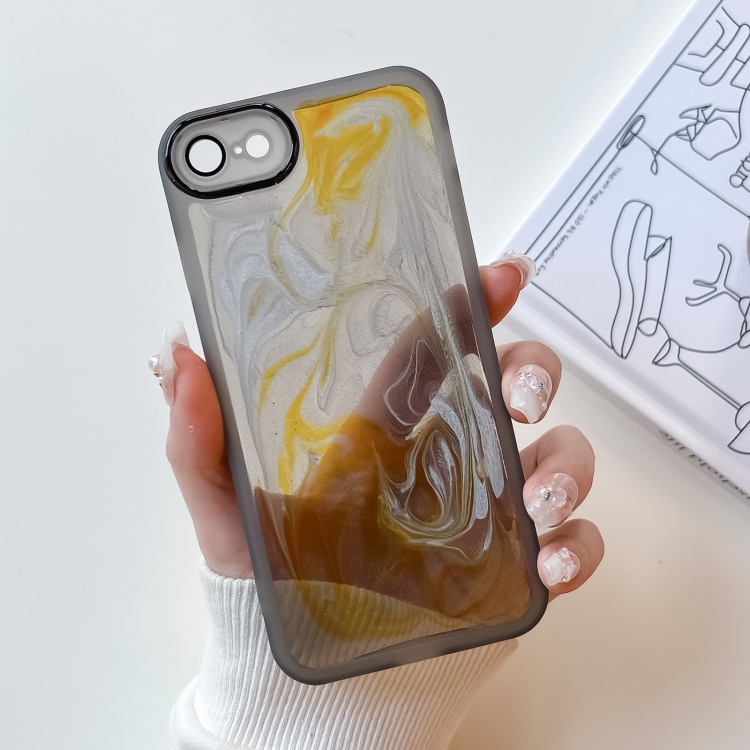 

For iPhone SE 2022/2020 / 8 / 7 Oil Painting Electroplating TPU Phone Case(Grey)