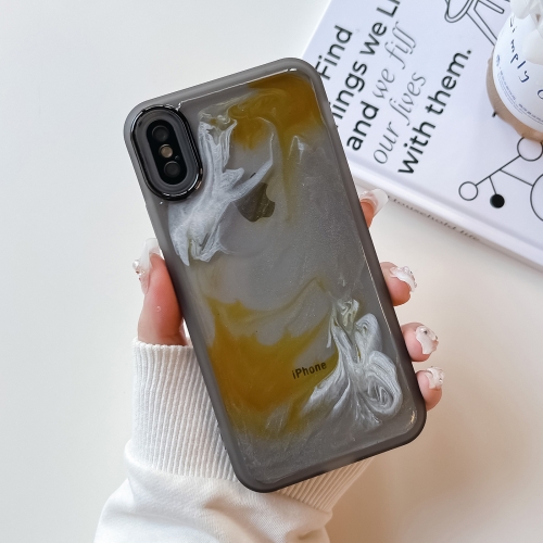 

For iPhone X / XS Oil Painting Electroplating TPU Phone Case(Grey)