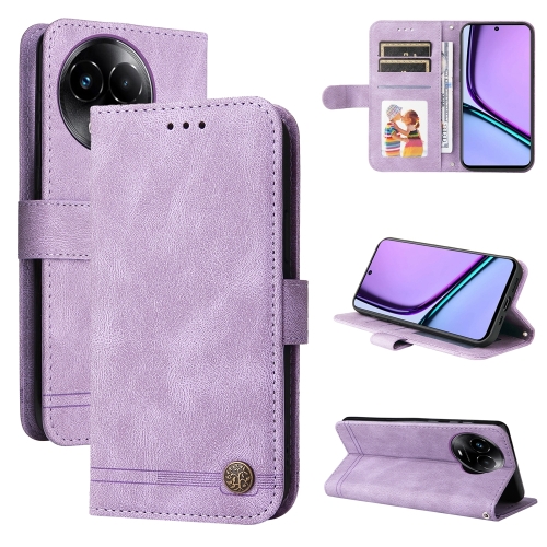 

For Realme C67 5G Global / 11 5G Taiwan Version Skin Feel Life Tree Metal Button Leather Phone Case(Purple)