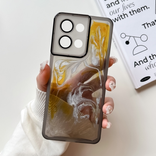 

For OPPO Reno8 Oil Painting Electroplating TPU Phone Case(Grey)