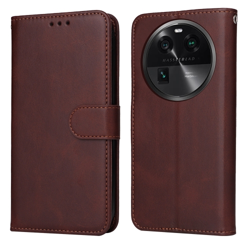 

For OPPO Find X6 Pro Classic Calf Texture Flip Leather Phone Case(Brown)