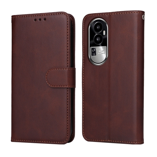 

For OPPO Reno10 5G / Reno10 Pro 5G Global Classic Calf Texture Flip Leather Phone Case(Brown)