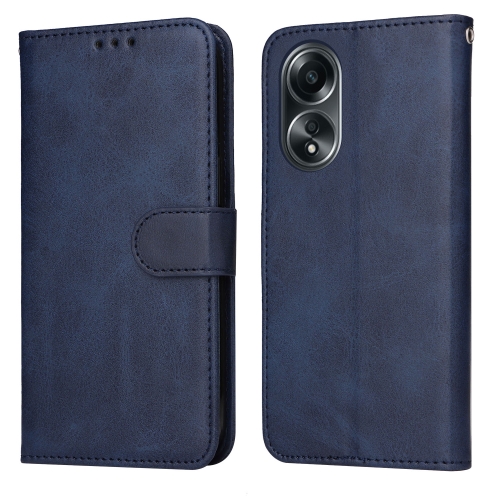 

For OPPO A58 4G Classic Calf Texture Flip Leather Phone Case(Blue)