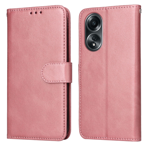 

For OPPO A58 4G Classic Calf Texture Flip Leather Phone Case(Rose Gold)